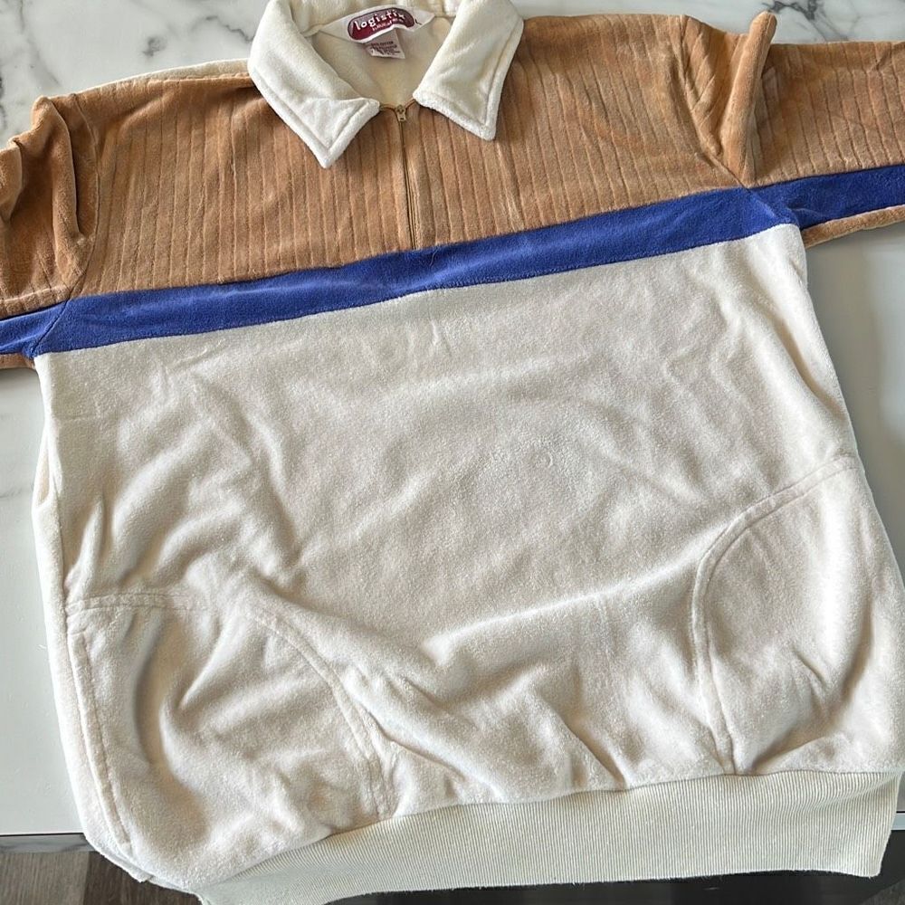 Vintage Logistix Collared 1/4 zip along Sleeve Polo Pullover Sz. L